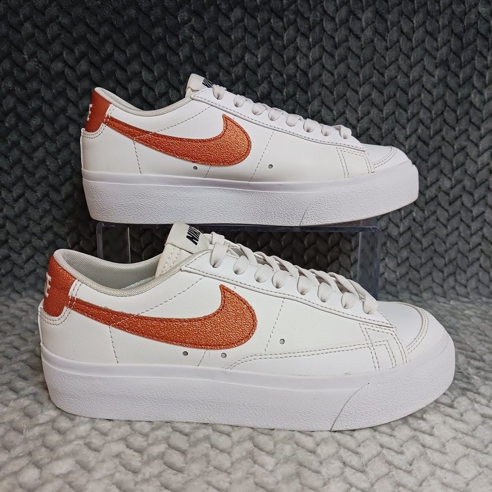 Nike Blazer Platform Low White Metallic Copper Women's Sneakers Shoes Size 7